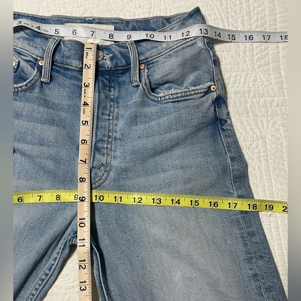 MOTHER SUPERIOR The Tomcat Ripped Crop Straight Leg Jeans 25 - Picture 10 of 16